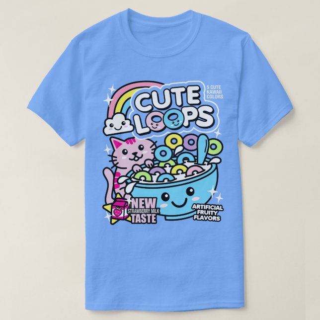 Niedlich Loops Kawaii Cereal T-Shirt (Design vorne)