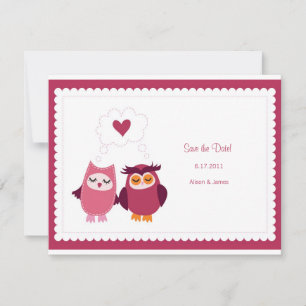 Niedlich Love Bird Owells Annoucement Einladung