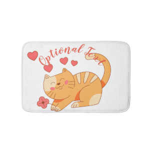 Niedlich Love Orange Tabby Kitten Badematte