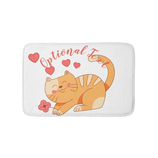 Niedlich Love Orange Tabby Kitten Badematte (Vorderseite)