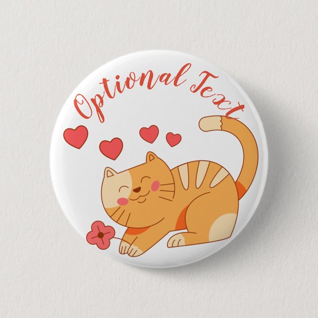 Niedlich Love Orange Tabby Kitten Button (Vorderseite)
