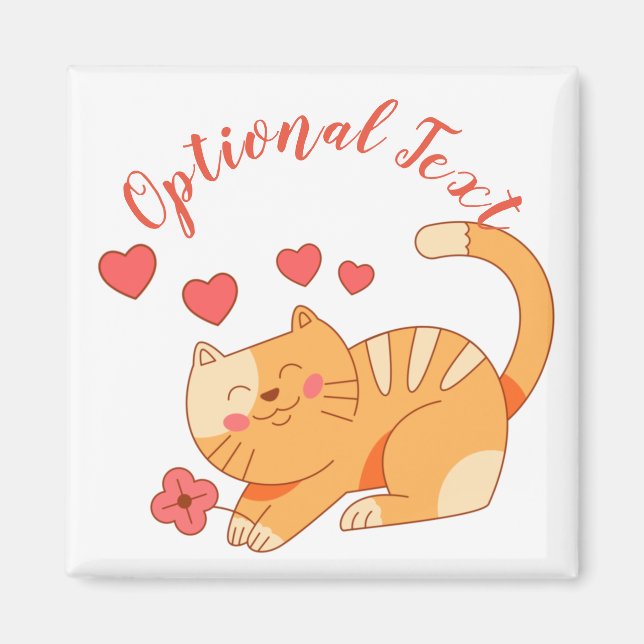 Niedlich Love Orange Tabby Kitten Magnet (Vorne)