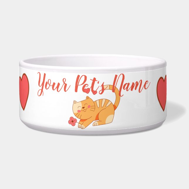 Niedlich Love Orange Tabby Kitten Napf (Vorderseite)
