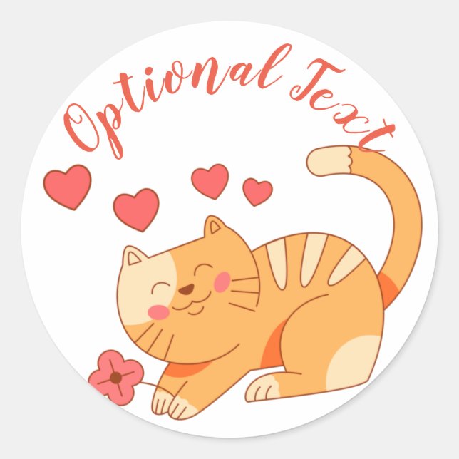 Niedlich Love Orange Tabby Kitten Runder Aufkleber (Vorderseite)