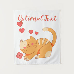 Niedlich Love Orange Tabby Kitten Wandteppich