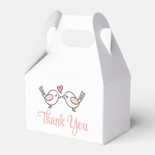 Niedlich Lovebird Pink Love Birds Danke Hochzeit Geschenkschachtel