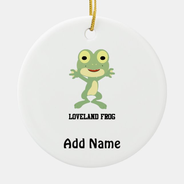 Niedlich Loveland Frog Keramik Ornament (Vorne)