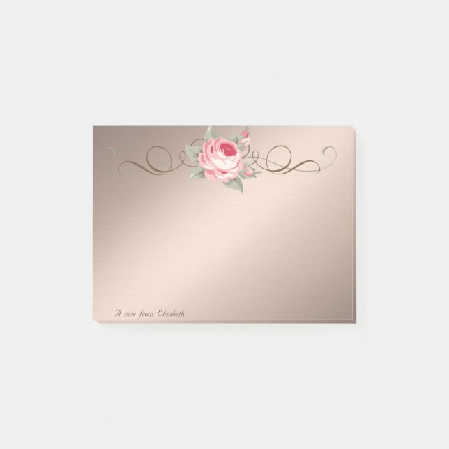 Niedlich Lovely Stilvoll Elegante Rose Post-it Klebezettel (Vorderseite)