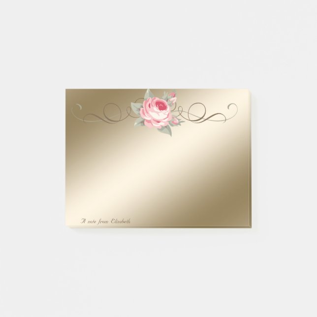 Niedlich Lovely Stilvoll Elegante Rose Post-it Klebezettel (Vorderseite)