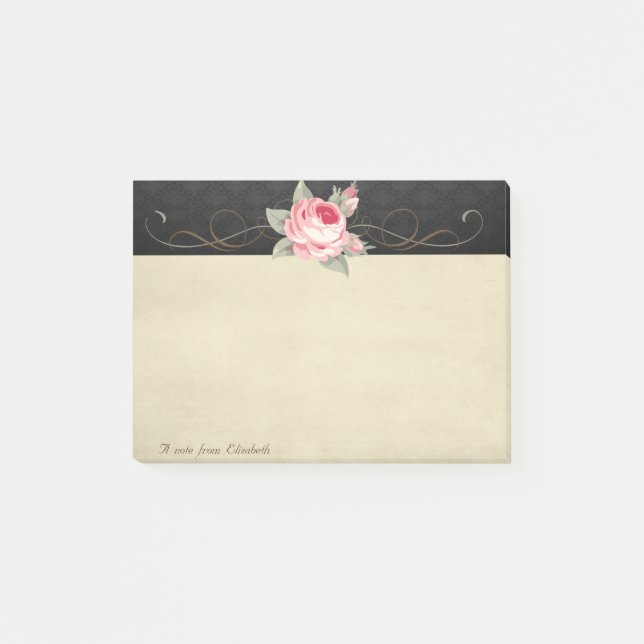 Niedlich Lovely Stilvoll Elegante Rose Post-it Klebezettel (Vorderseite)