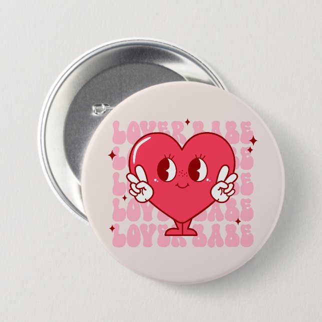 Niedlich Lover Babe Heart Button (Vorne & Hinten)