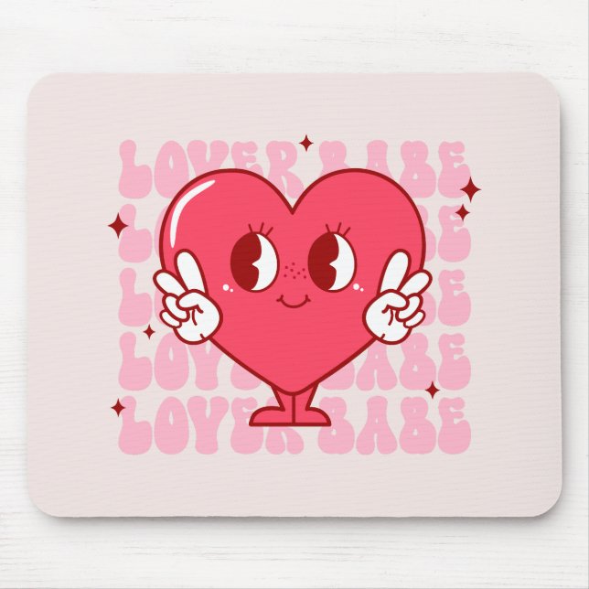 Niedlich Lover Babe Heart Mousepad (Vorne)