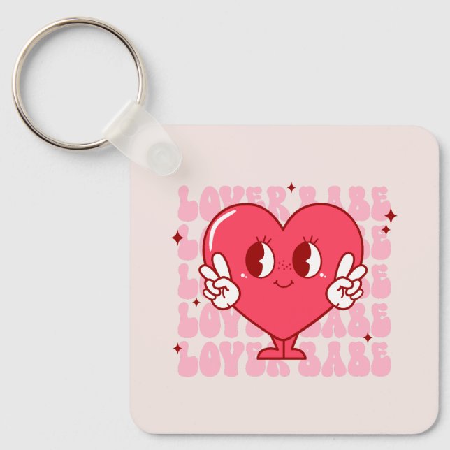 Niedlich Lover Babe Heart Schlüsselanhänger (Vorderseite)