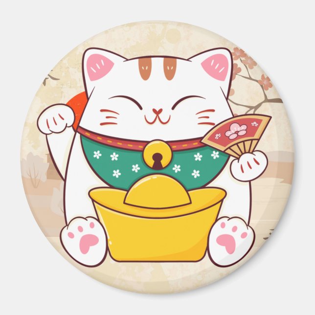 Niedlich Lucky Cat Magnet (Vorne)