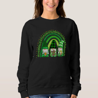 Niedlich Lucky Rainbow Gnome Happy St Patricks Day Sweatshirt