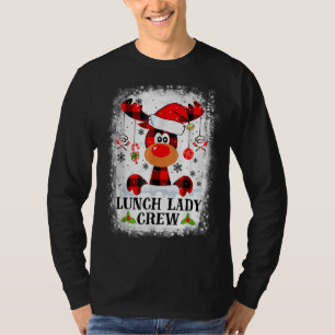Niedlich Lunch Lady Crew Rentier Kariert Christma T-Shirt