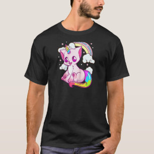 Niedlich & lustig Einhorn Katze Rainbow Kitty Unic T-Shirt