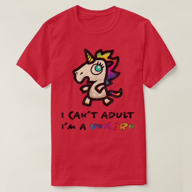 Niedlich, lustig, kawaii UNICORN Regenbogen T I CA T-Shirt (Design vorne)
