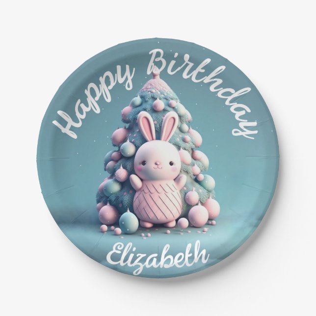 Niedlich, lustig, sonnig, kawaii-Stil Pappteller (Vorderseite)