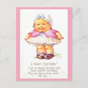 Niedlich & lustig Vintag Geburtstagsmädchen (Kopie Postkarte