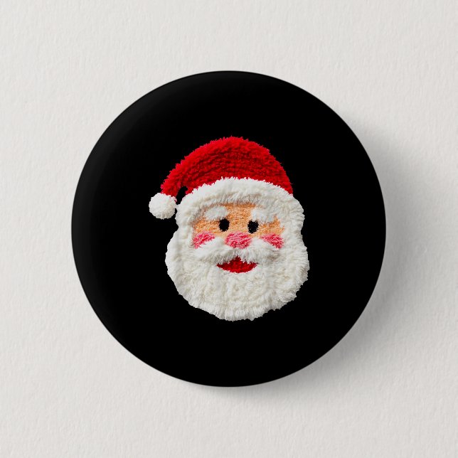 Niedlich Lustig Vornehm Falsches Yarn Weihnachtsma Button (Vorderseite)