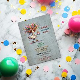 Niedlich & lustig Whimsical Girl Einladung