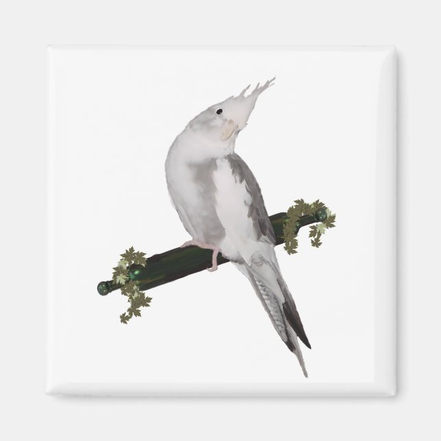 Niedlich Lutino Cockatiel Bird Ivy Perltier Magnet (Vorne)