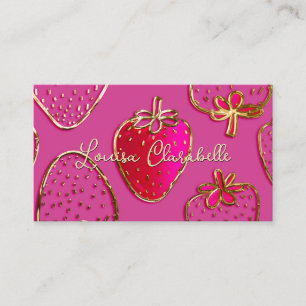 Niedlich Luxury Strawberry Pattern Visitenkarte