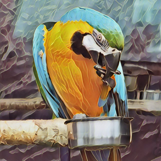NIEDLICH MACAW GOLFBALL (An art design of a cute macaw.)