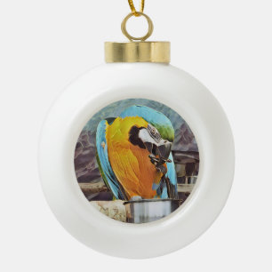 NIEDLICH MACAW KERAMIK Kugel-Ornament