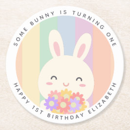 Niedlich macht sich einige Sonne einen Regenbogen Runder Pappuntersetzer