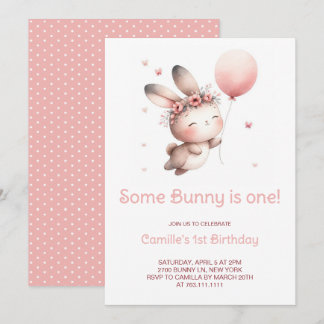 Niedlich macht sich etwas Bunny zum Geburtstag ein Einladung