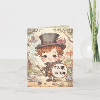 Niedlich Mad Hatter Whimsical Wonderland Art Einladung