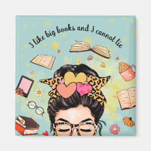 Niedlich mag ich große Bücher Magnet