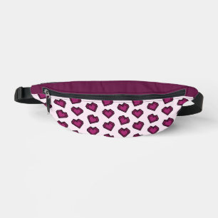 Niedlich Magenta Dark Pink Gemstone Herzmuster Bauchtasche