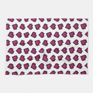 Niedlich Magenta Dark Pink Gemstone Herzmuster Geschirrtuch