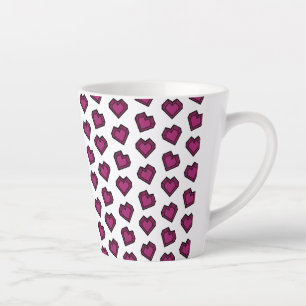 Niedlich Magenta Dark Pink Gemstone Herzmuster Milchtasse