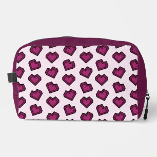 Niedlich Magenta Dark Pink Gemstone Herzmuster Waschbeutel