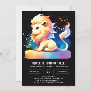 Niedlich Magic Lion Birthday Einladung