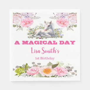 Niedlich Magical Baby Unicorn 1. Geburtstag Serviette