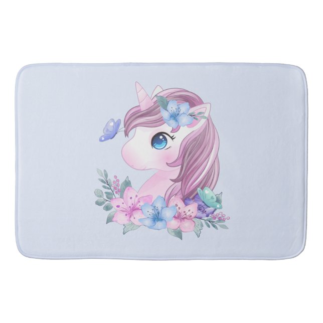 Niedlich & magisch Baby Unicorn mit Big Eyes Badematte (Vorderseite)
