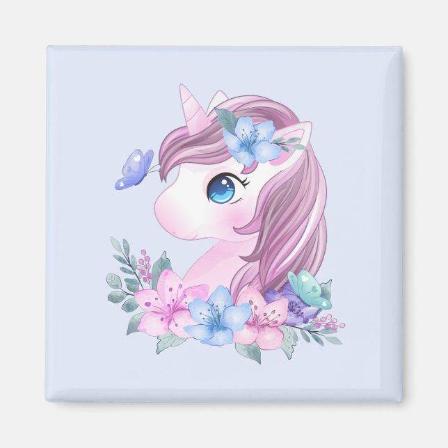Niedlich & magisch Baby Unicorn mit Big Eyes Magnet (Vorne)