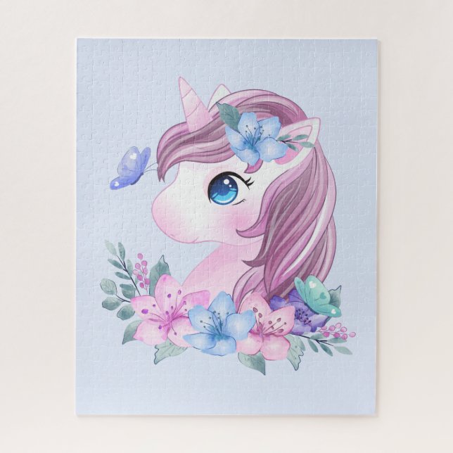 Niedlich & magisch Baby Unicorn mit Big Eyes Puzzle (Vertikal)