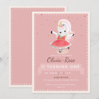 Niedlich Magische Ballerina Einhorn Rosa Girl Gebu Einladung