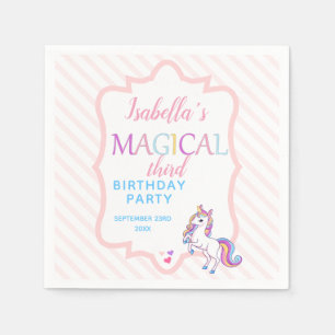 Niedlich Magische Einhorn Rosa Geburtstagsparty Serviette