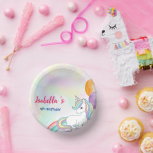 Niedlich Magische Rainbow Unicorn Geburtstagsparty Pappteller