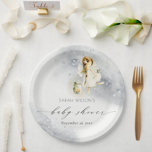 Niedlich Magische Sternencreme-Dusche Pappteller (Hochzeit)