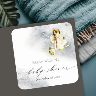 Niedlich Magische Sternencreme-Dusche Quadratischer Aufkleber