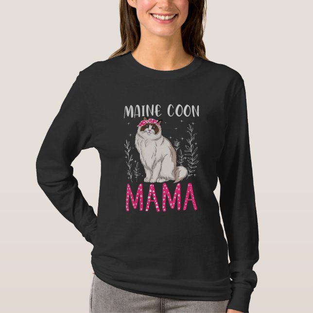 Niedlich Maine Coon Funny Main Coon Mama Frauen Mo T-Shirt (Vorderseite)