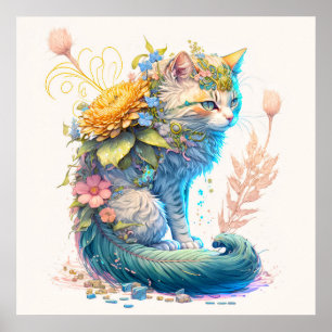 Niedlich Majestic Kitty Cat Illustration Poster
